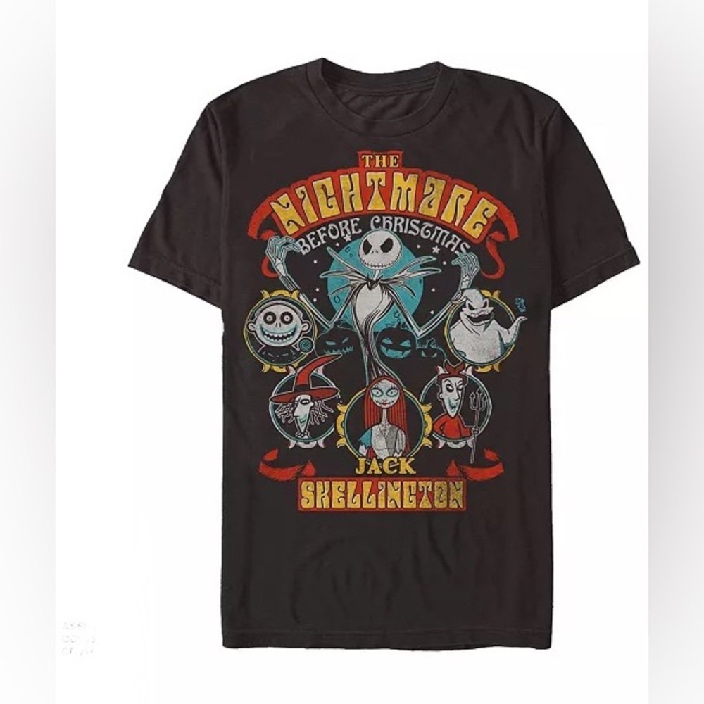 Men's nwt Disney NBC nightmare before Christmas Jack Skellington T-Shirt - Black